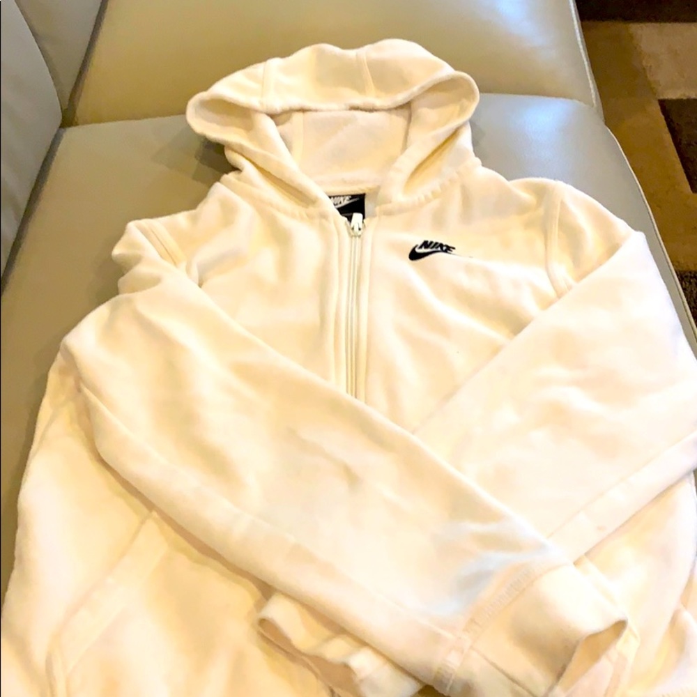 Cream/off white Nike boys sweatshirt size large